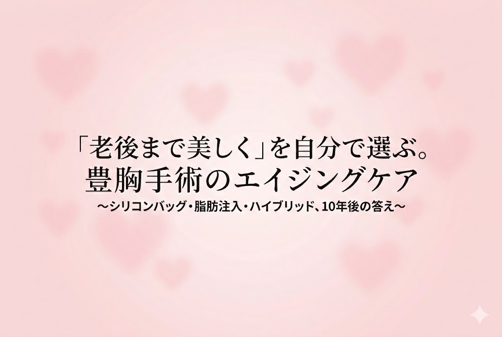 豊胸手術後の「エイジング」を徹底比較。10年、20年後のバストはどうなる？
