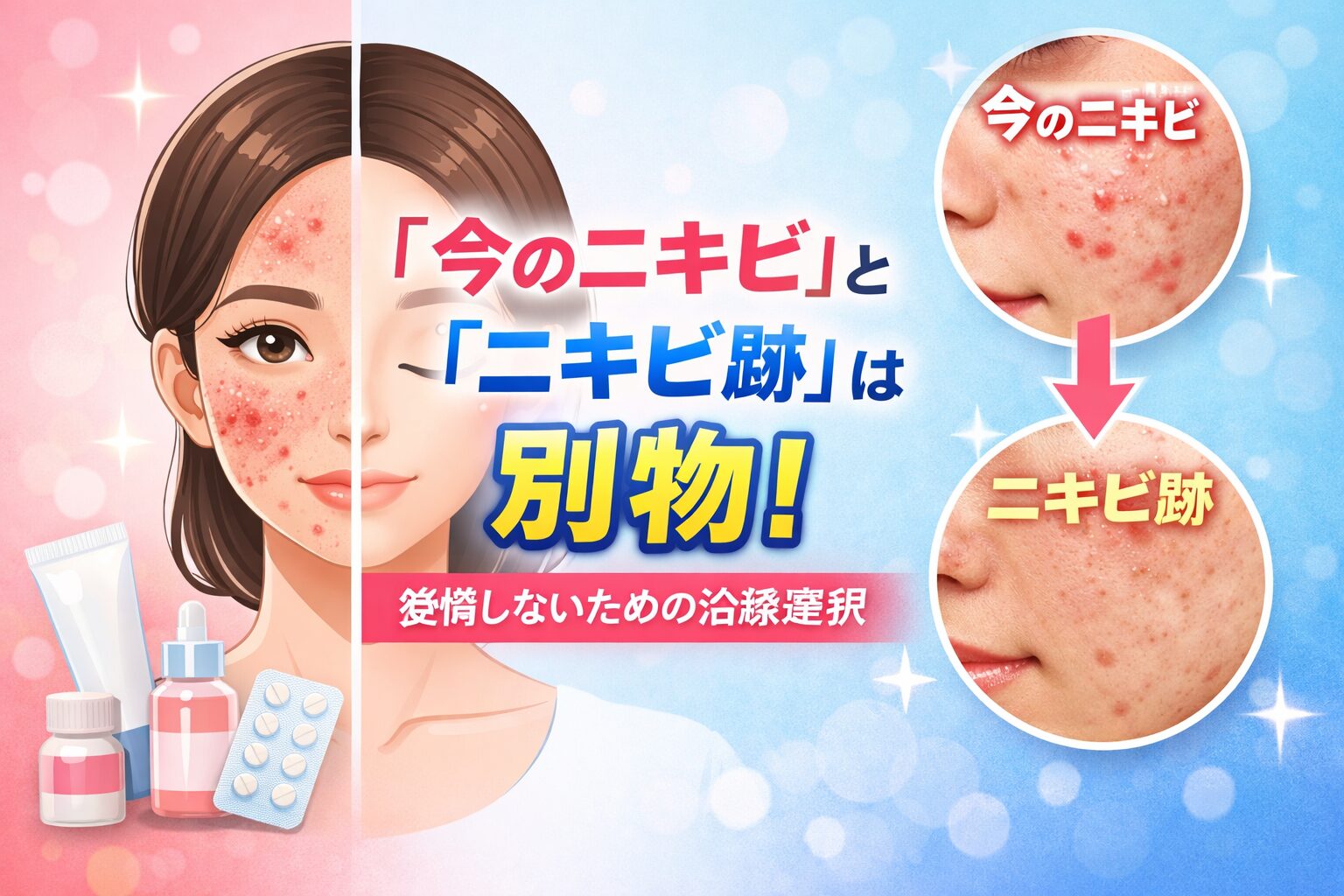 「今のニキビ」と「ニキビ跡」は別物！後悔しないための治療選択
