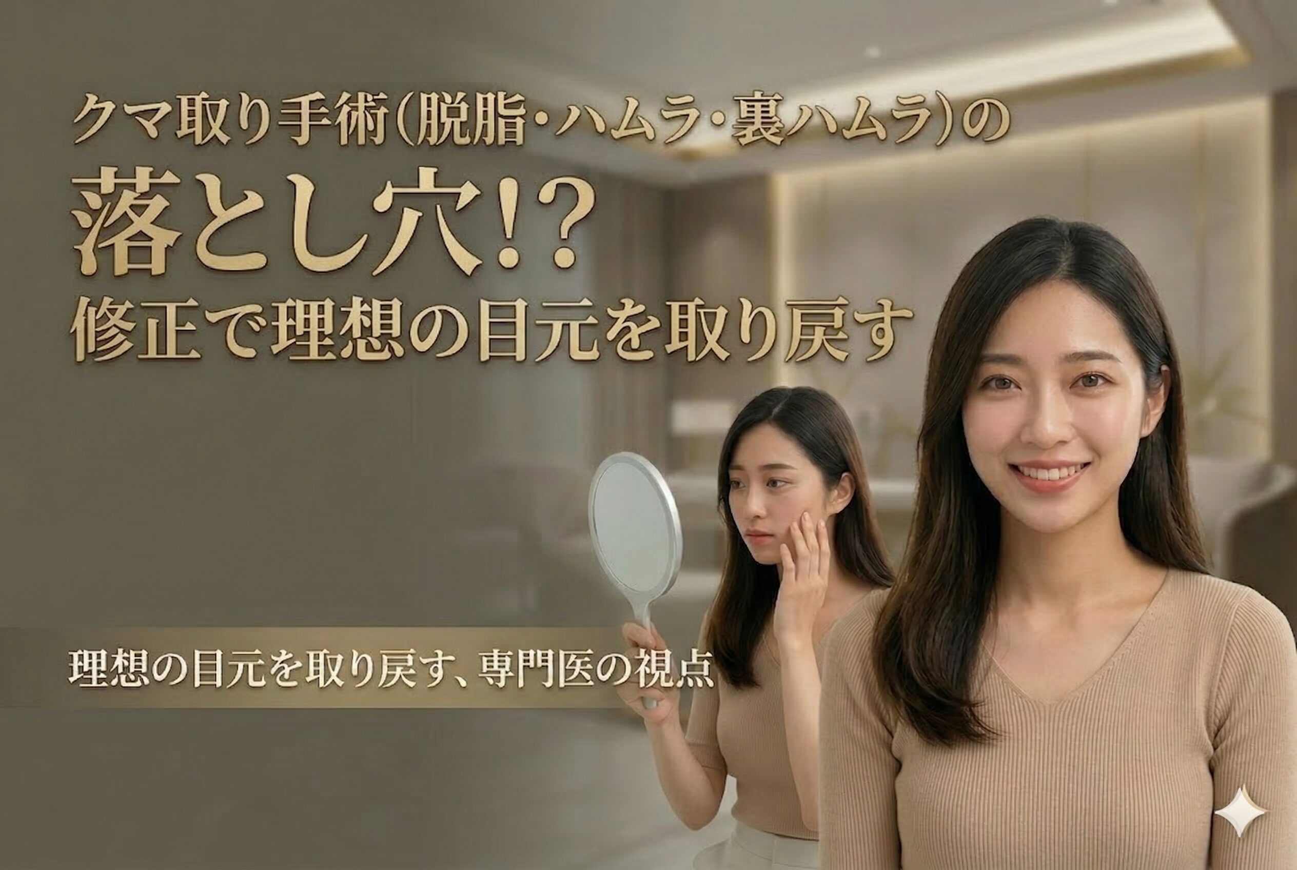 クマ取り手術（脱脂・ハムラ・裏ハムラ）の落とし穴！？ 修正で理想の目元を取り戻す