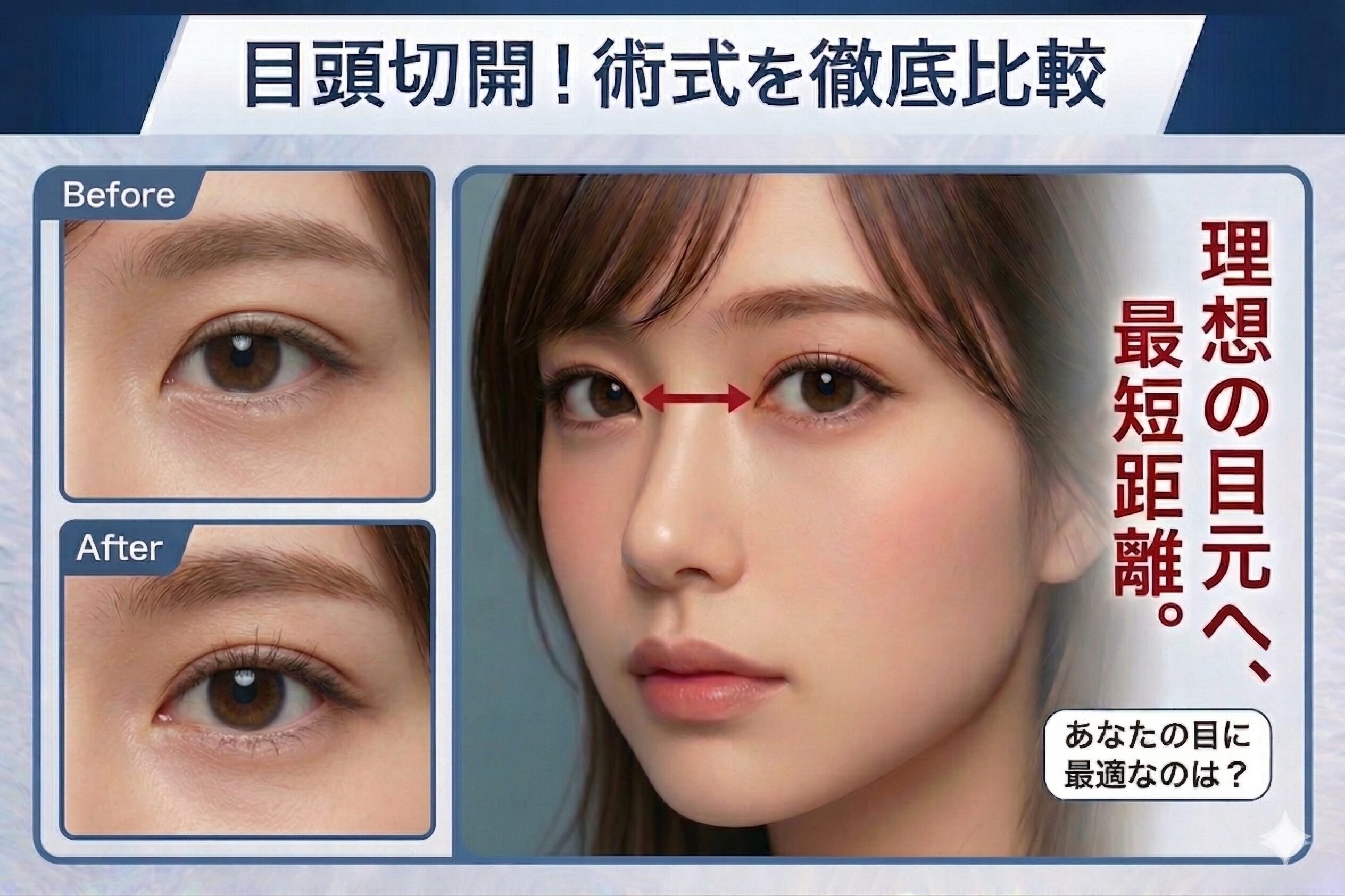 目頭切開！Z法・リドレープ法など術式を徹底比較