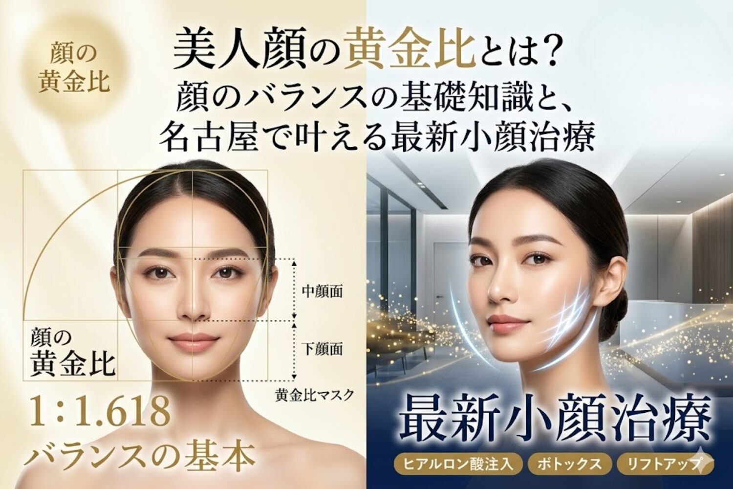 美人顔の黄金比とは？顔のバランスの基礎知識と、名古屋で叶える最新小顔治療