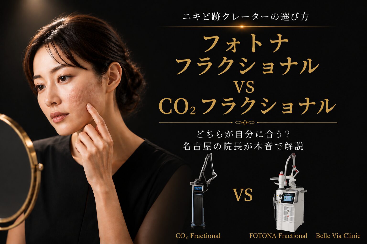 フォトナフラクショナル VS CO₂フラクショナル｜ニキビ跡クレーターの選び方