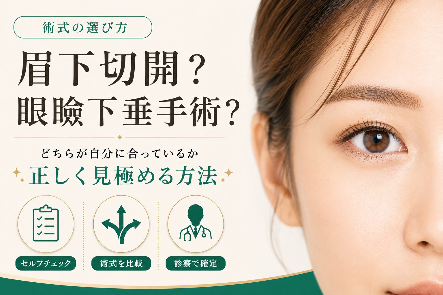 眉下切開？眼瞼下垂手術？自分に合う術式の選び方